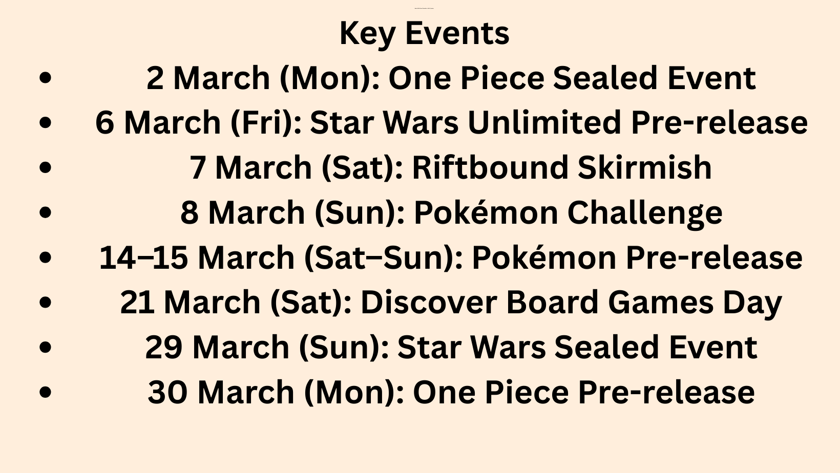 Game, Sleep, Eat, Repeat: March Events at Will's Toyshop