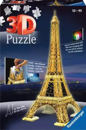 3D Eiffel Tower with colour changing LED light