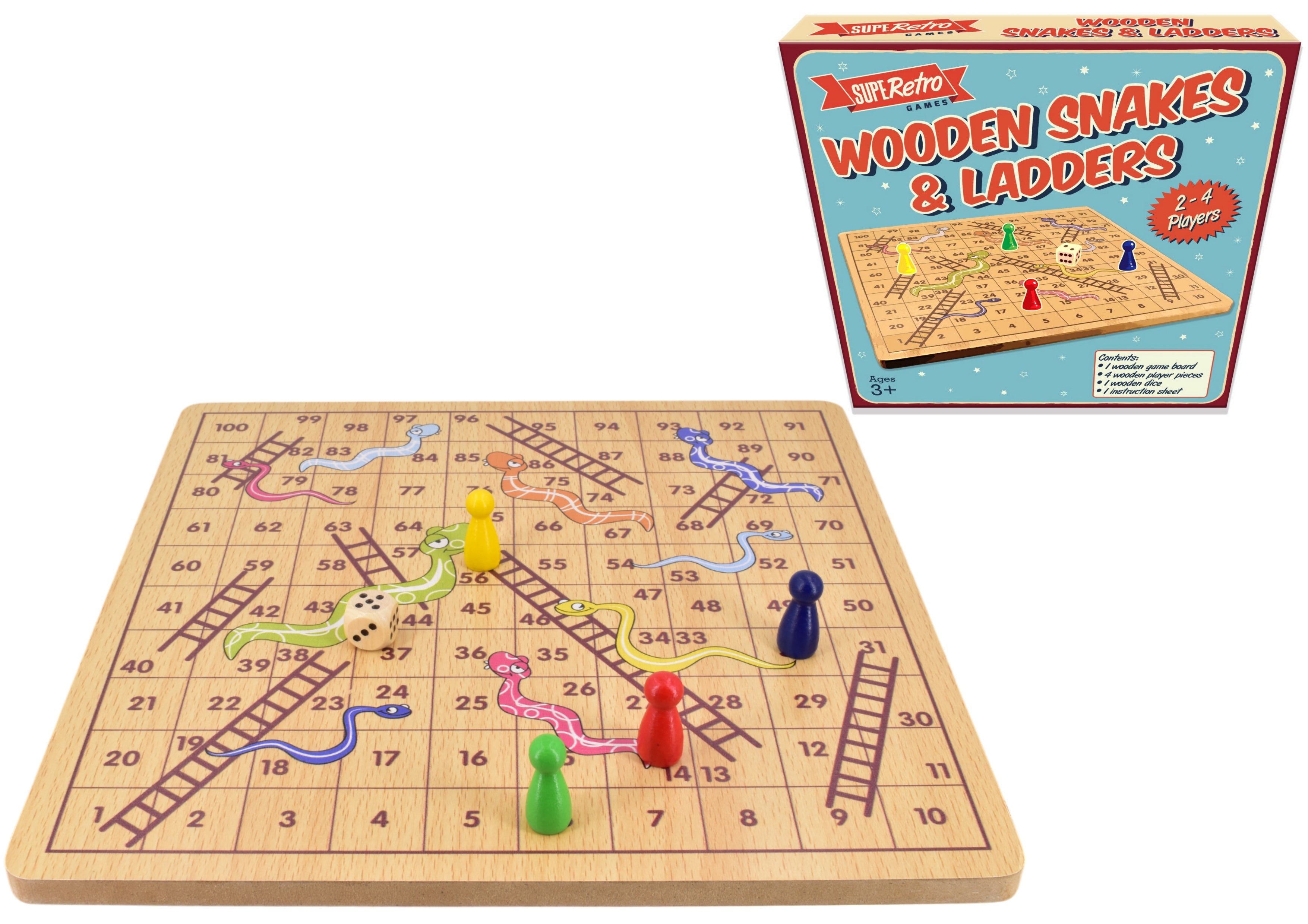 Wooden Board Snakes And Ladders
