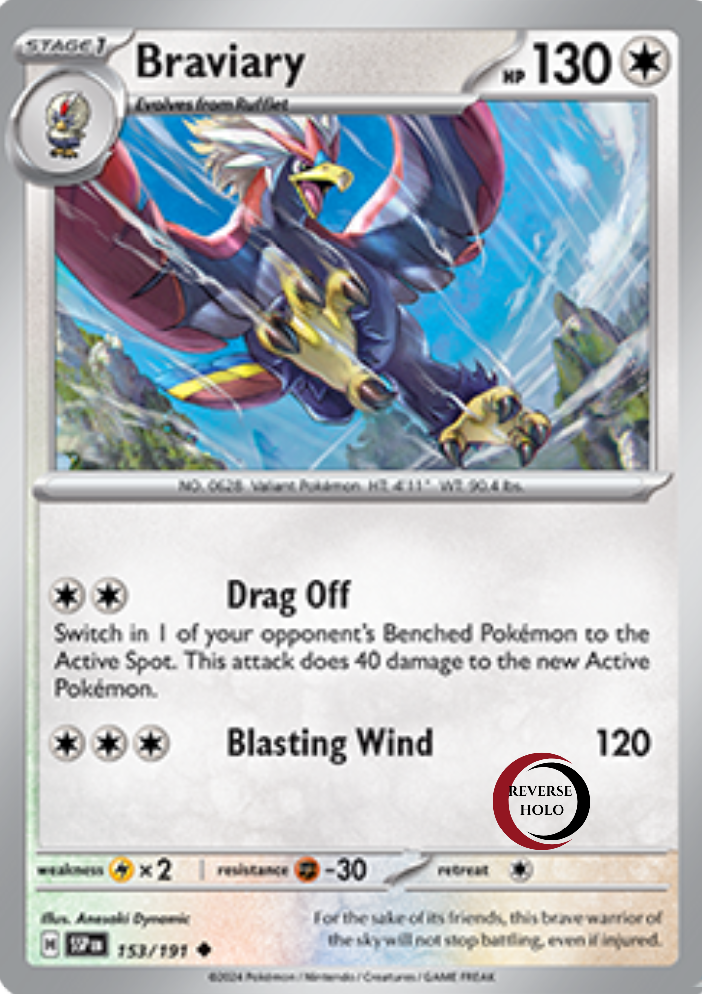 Braviary 153/191 Surging Sparks SV08 Rev