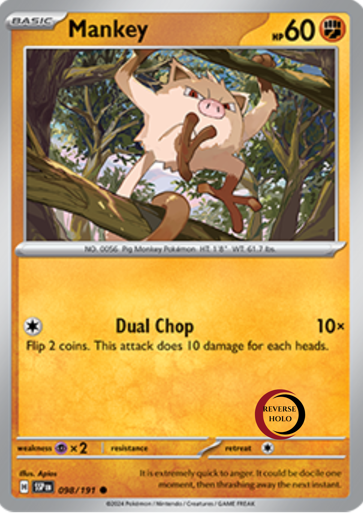 Mankey 98/191 Surging Sparks SV08 Revers