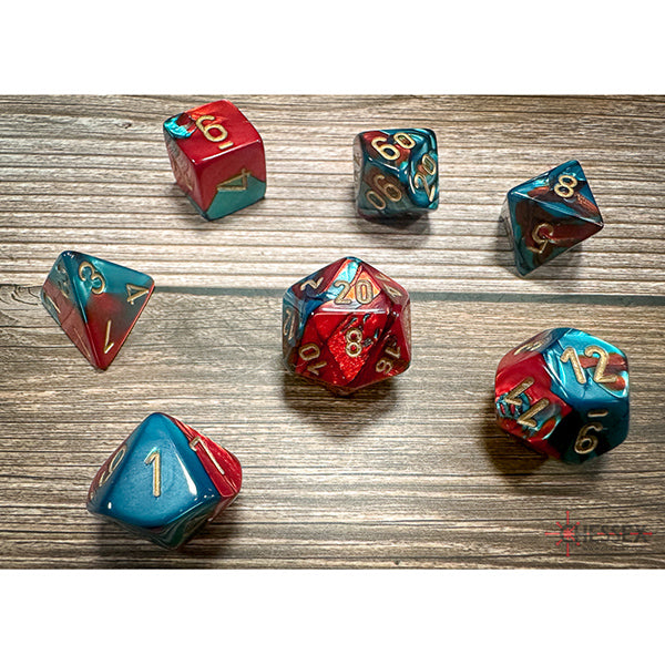 Chessex - Gemini Polyhedral 7 Dice Set - Red-Teal