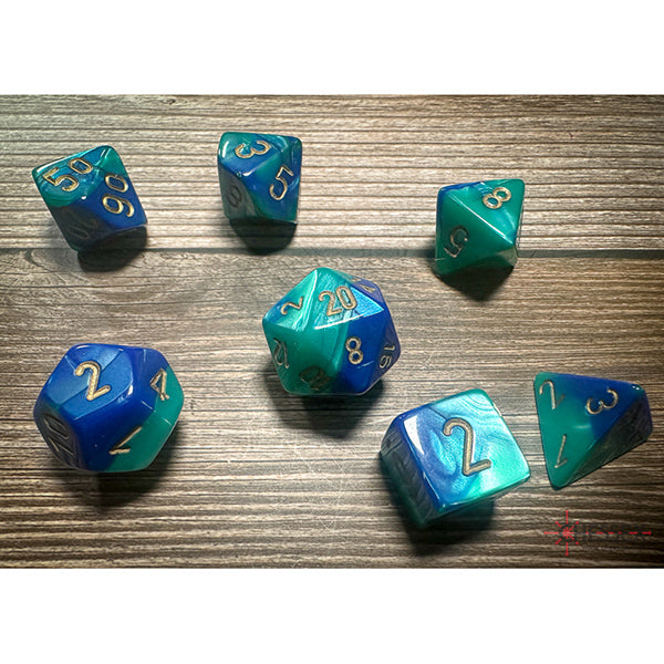 Chessex - Gemini Polyhedral 7 Dice Set - Blue-Teal