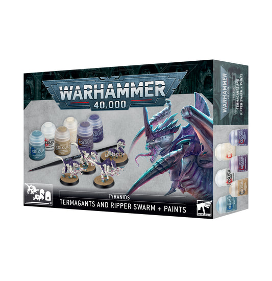 Warhammer 40k - Tyranids -Termagants and Ripper Swarm + Paints Set
