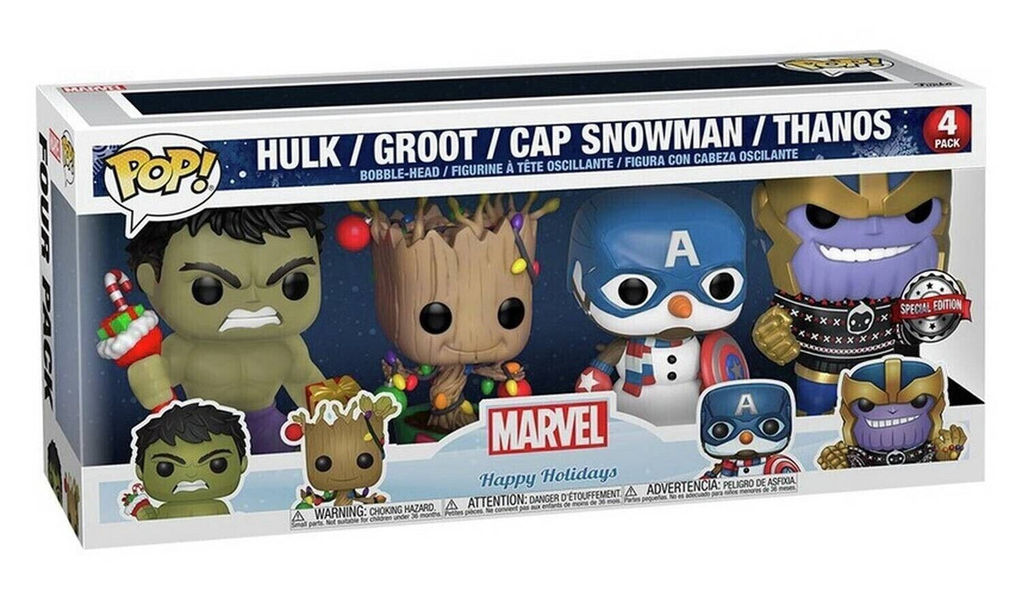 Funko - Marvel Holidays Set - Hulk, Groot, Cap, Thanos