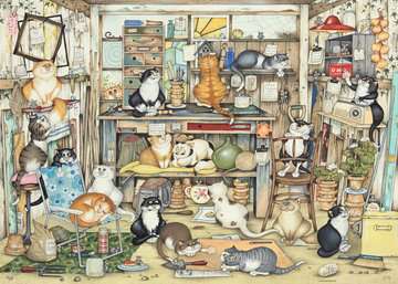 Crazy Cats 'Vintage' No.6 - Dad's Shed | 1000pc | 19528