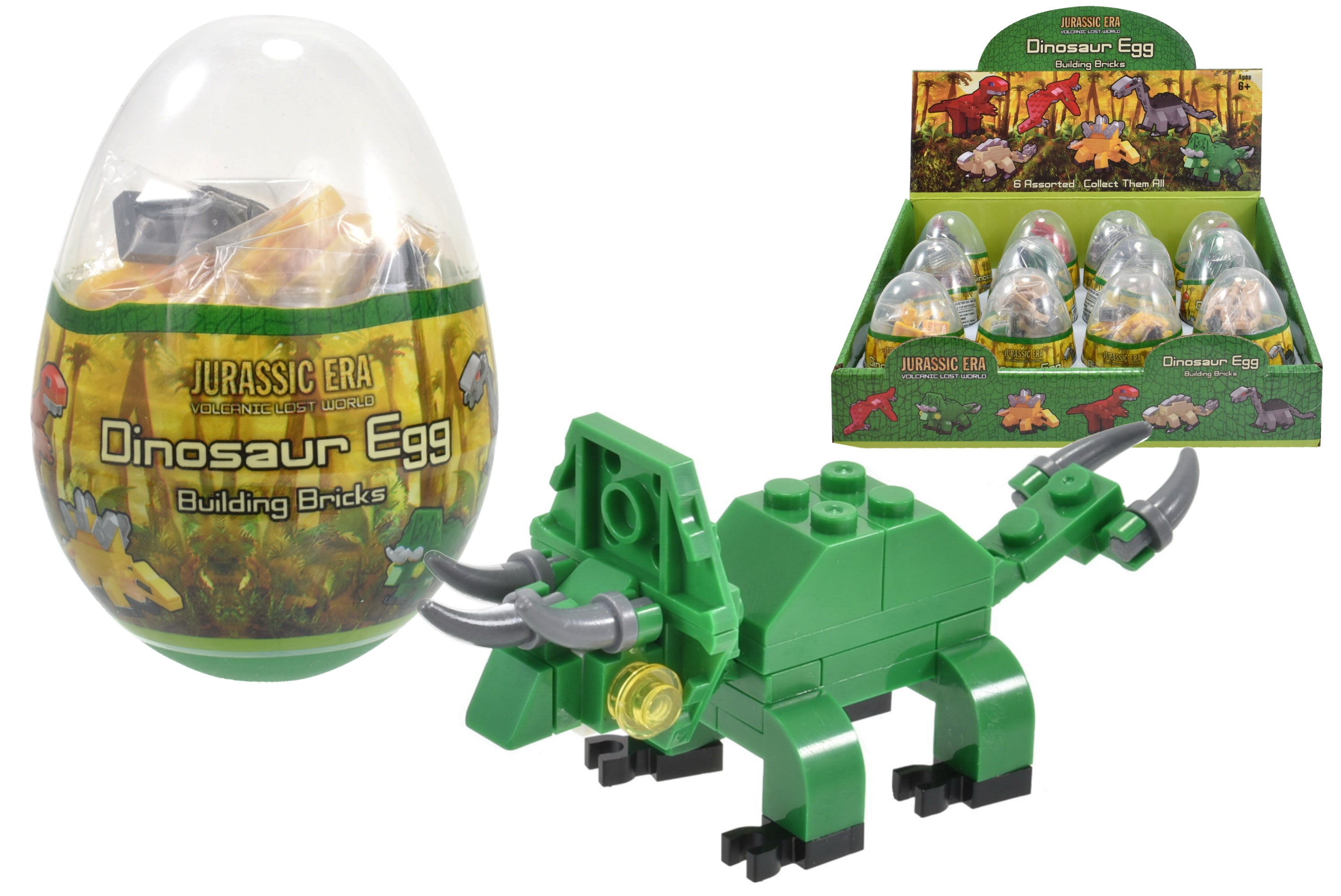 Dinosaur brick figure in egg